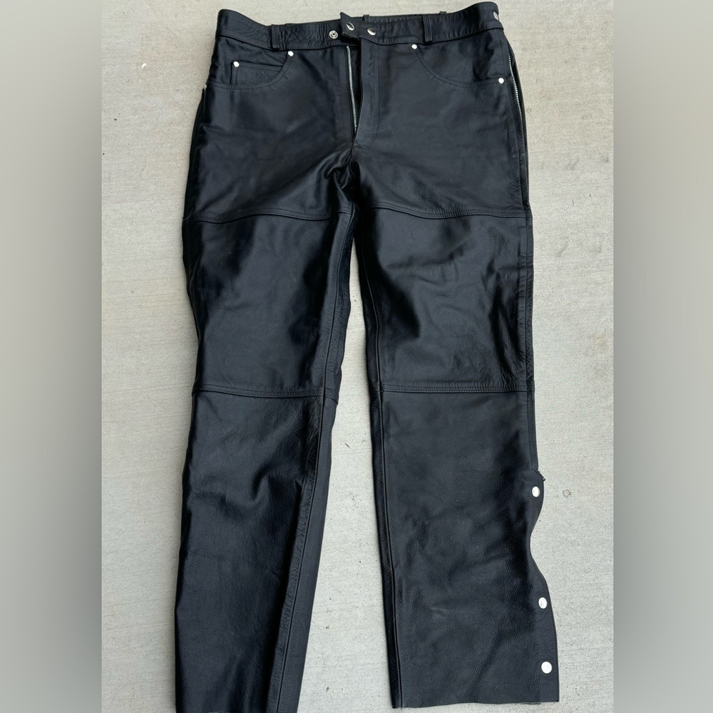 Leather motorcycle pants